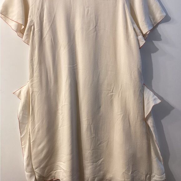 3.1 Phillip Lim Cream Flutter Sleeve Blouse Peter Pan Collar Top - Picture 9 of 13